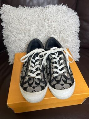 Coach Black & White Signature Canvas Sneakers